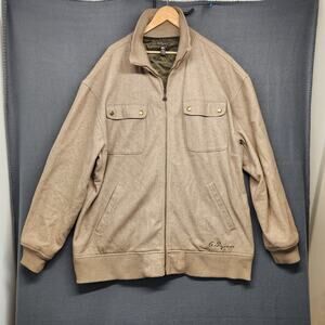A. Tiziano Coat Jacket Mens 4X Beige Wool Blend Zip Up Pockets Excellent